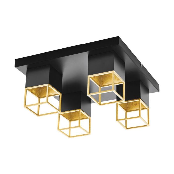 Zwarte moderne plafonniere, Jovanny, staal