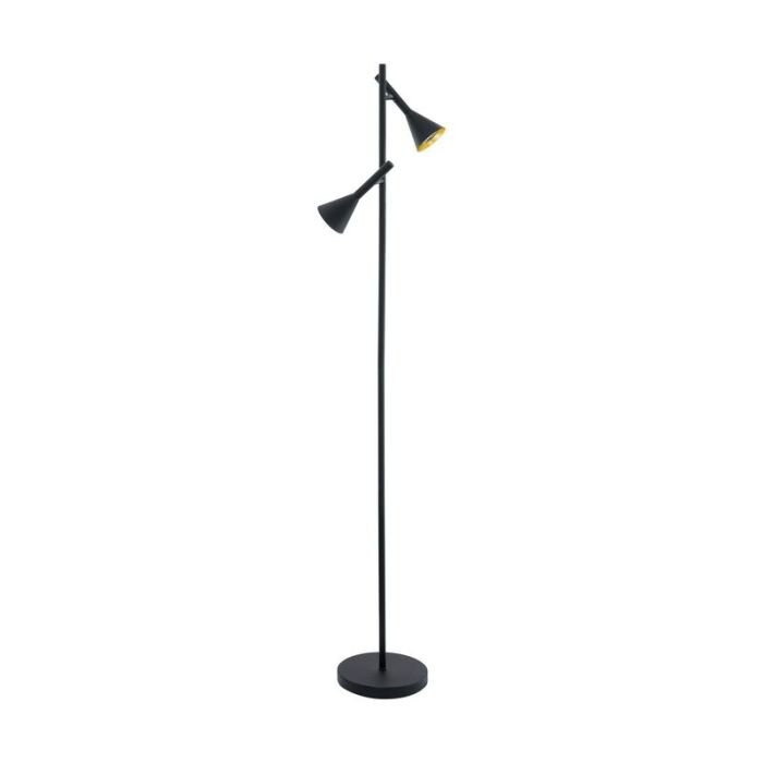 Zwarte vloerlamp Marielle, staal
