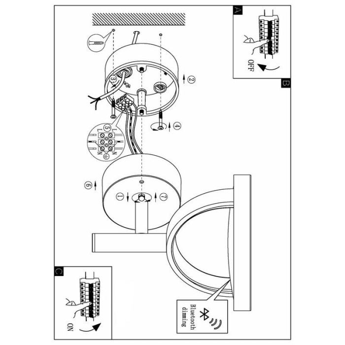 Zwarte moderne buitenlamp aluminium, Funs, 15W, warm tot koud wit verstelbare LED, IP44