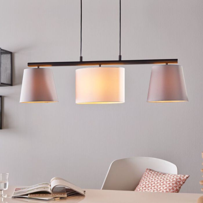Grijze moderne hanglamp staal, Anina