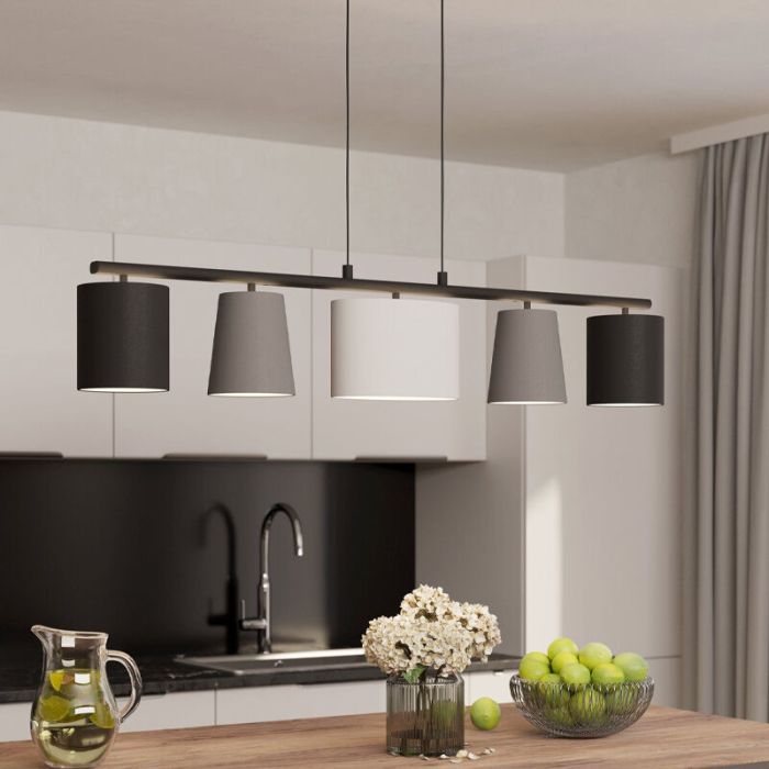 Grijze moderne hanglamp staal, Anina
