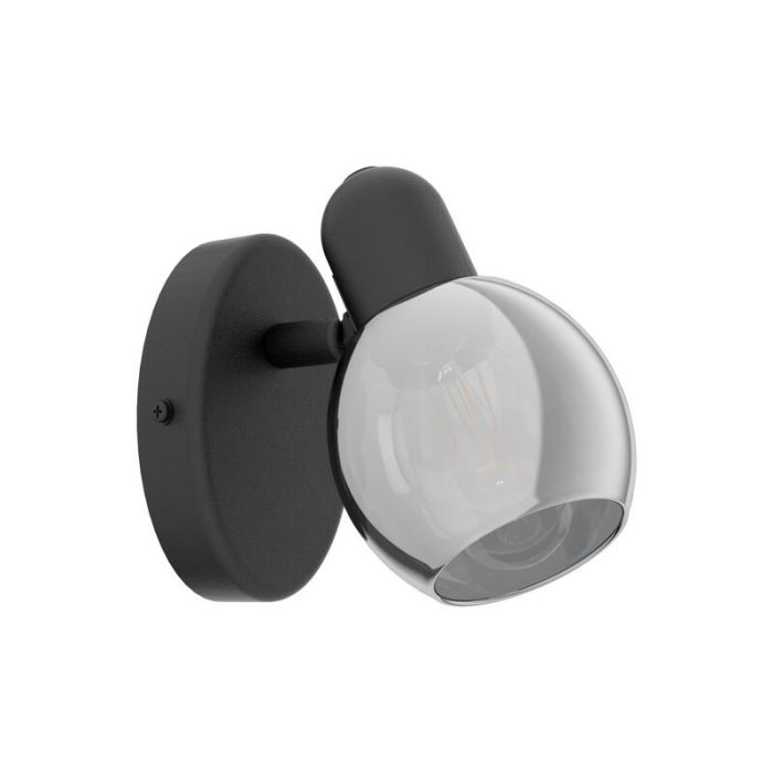 Zwarte design plafondspot, Ritchy, staal
