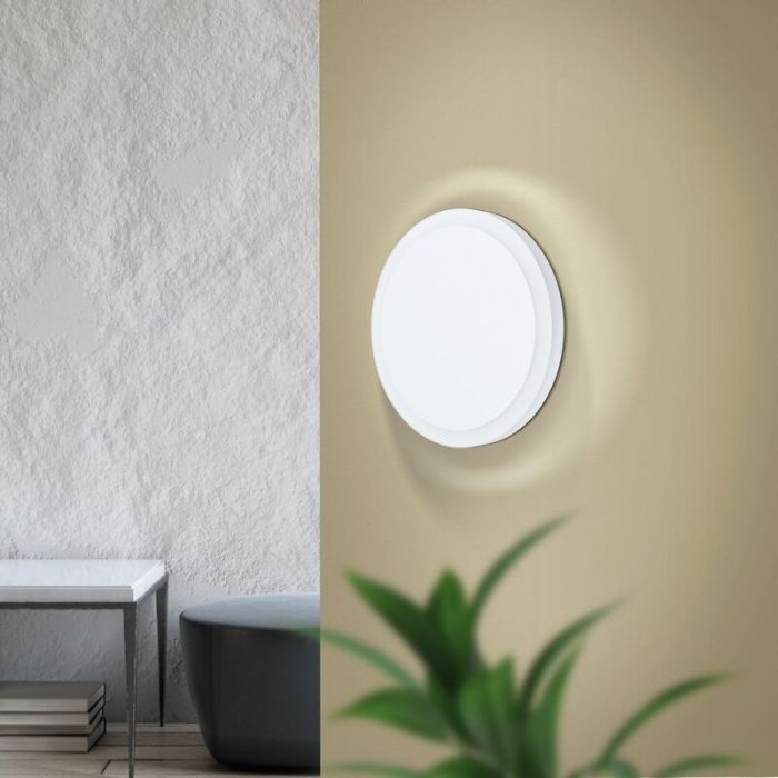 Witte plafonnière staal, Evalien, 8W, 3000K LED