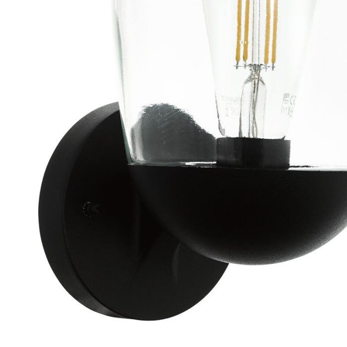 Zwarte moderne buitenlamp, Kerwin, aluminium, IP44
