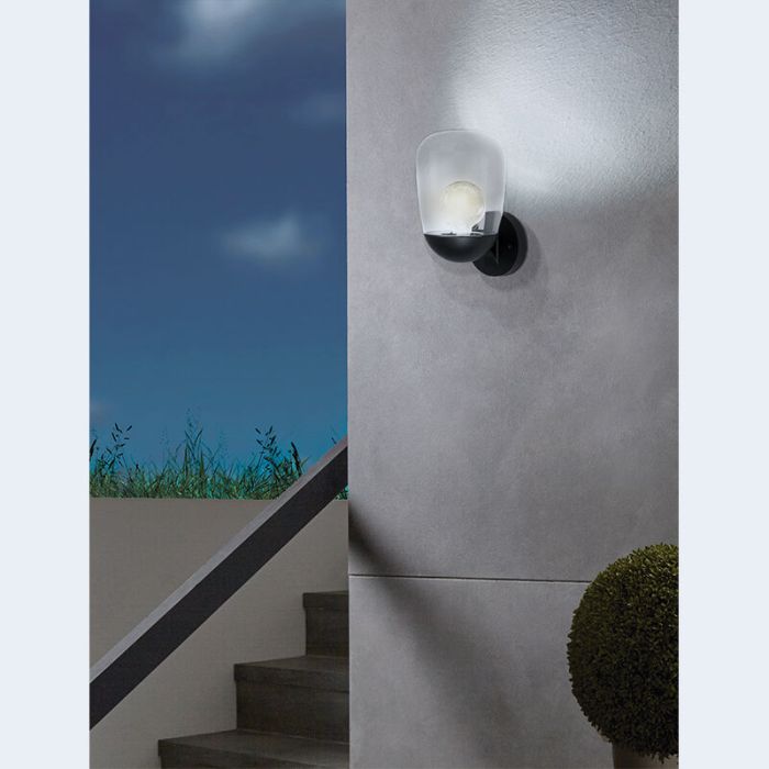 Zwarte moderne buitenlamp, Kerwin, aluminium, IP44