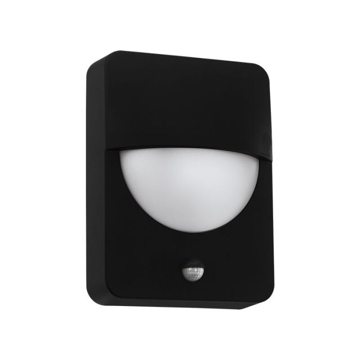 Zwarte moderne buitenlamp met bewegingssensor, Kilian, aluminium, met bewegingssensor