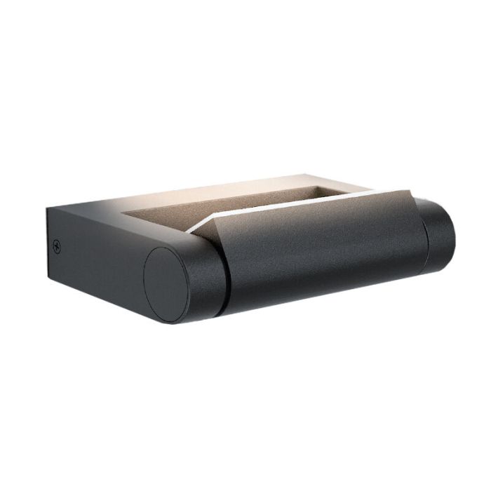 Zwarte moderne buitenlamp, Kawa, aluminium, IP44
