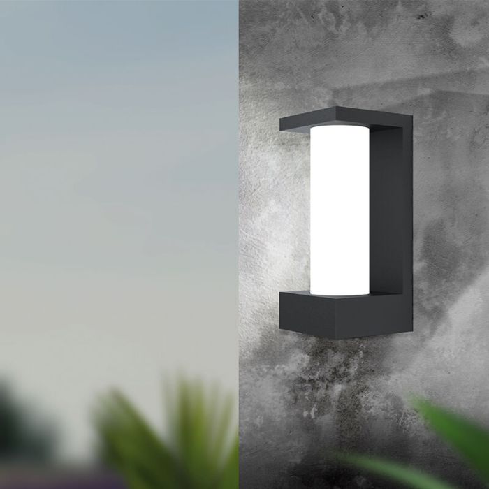 Zwarte moderne buitenlamp, Lilianne, aluminium, 6w 3000K (warm wit) LED