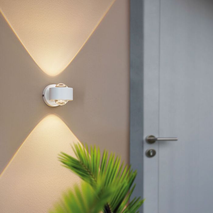 Witte moderne buitenlamp aluminium, Lyn, 2W, 3000K LED, IP44