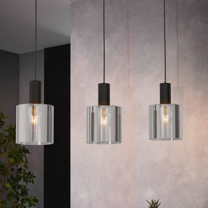 Moderne hanglamp rookglas, Paulina