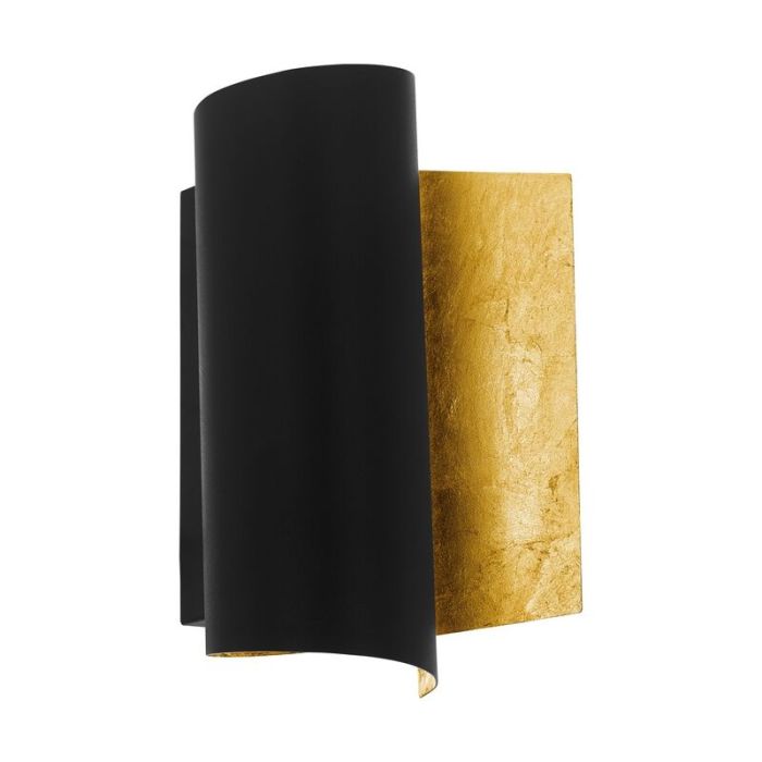 Zwarte moderne wandlamp, Oktay, staal