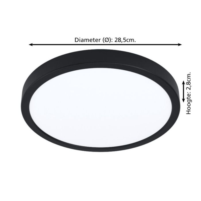 Witte smart plafondlamp kunststof, Geraldo, 19,5W, warm tot koud wit verstelbare LED, IP44