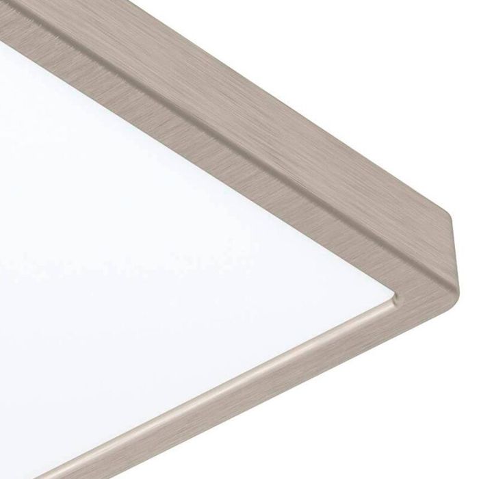 Nikkelen smart plafondlamp kunststof, Geraldo, 19,5W, warm tot koud wit verstelbare LED, IP44
