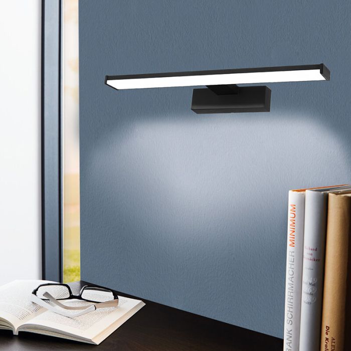 Zwarte spiegelverlichting kunststof, Nancy, 7,4W, 4000K LED, IP44