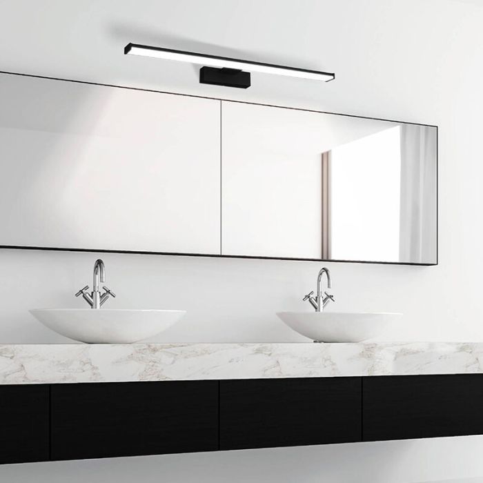 Zwarte spiegelverlichting kunststof, Nancy, 11W, 4000K LED, IP44
