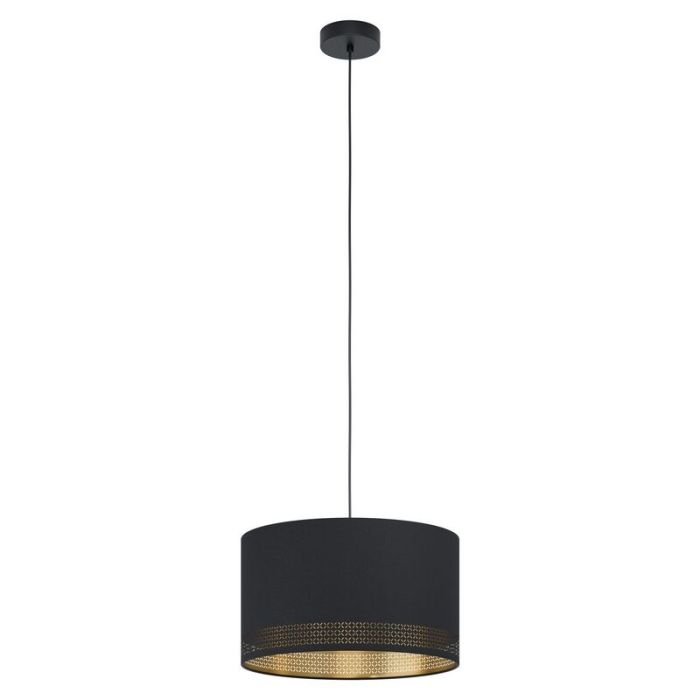 Zwarte moderne hanglamp stof, Niko
