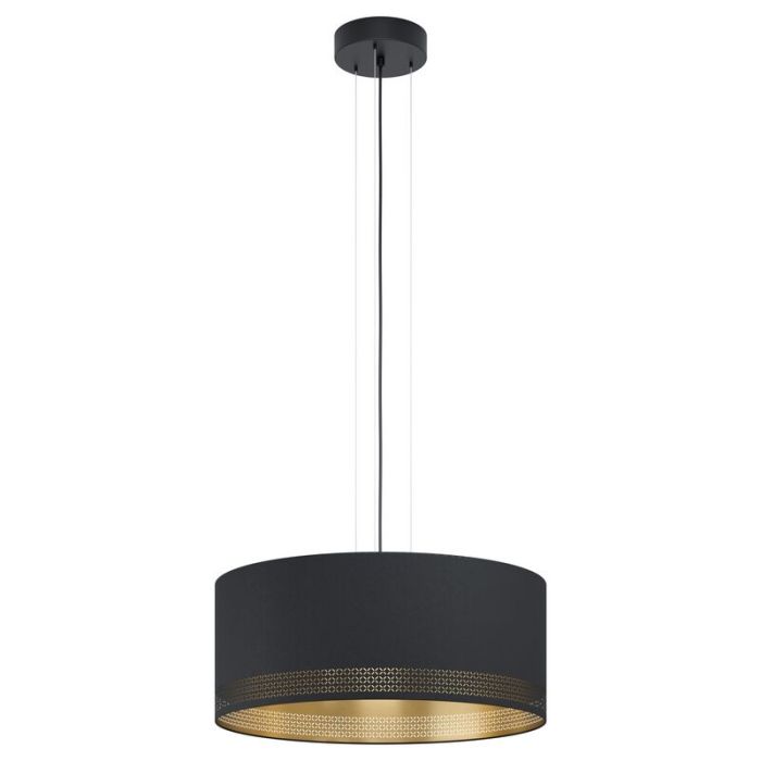 Zwarte moderne hanglamp stof, Niko