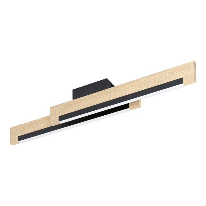 Zwarte landelijke plafonniere, Ludovica, staal, 10w 3000K (warm wit) LED