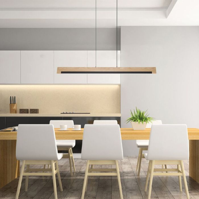 Landelijke hanglamp hout, Ludovica, 25W, 3000K LED