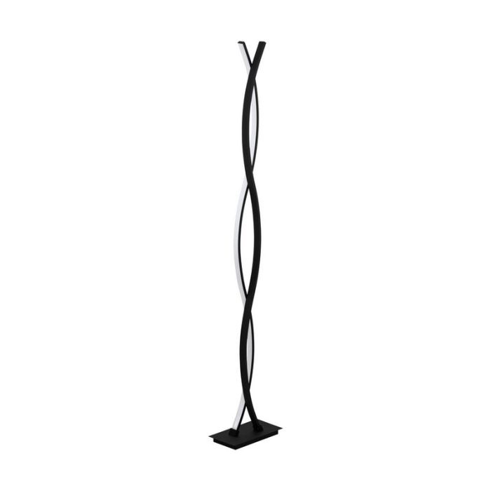 Zwarte moderne vloerlamp aluminium, Arantxa, 32W, 3000K LED, met schakelaar