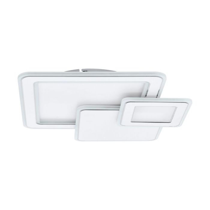 Witte moderne plafonniere, Everdina, staal, met verstelbare lichtkleur