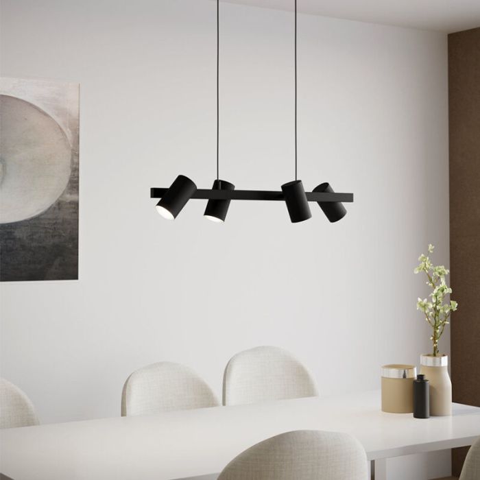 Zwarte moderne hanglamp staal, Patrice