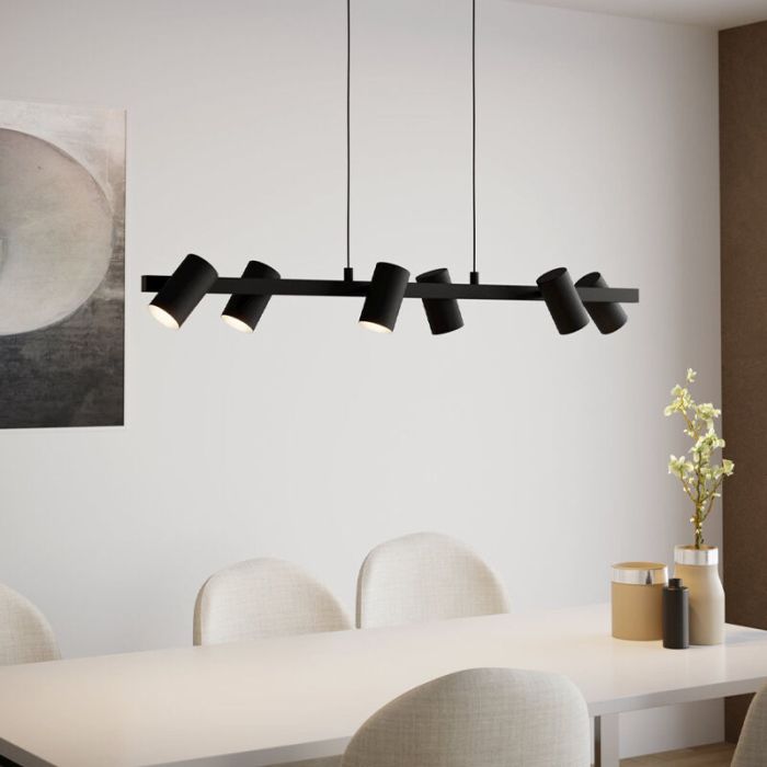 Zwarte moderne hanglamp staal, Patrice