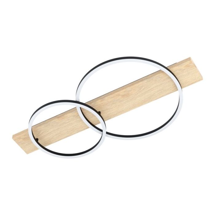 Zwarte landelijke plafonniere, Annebel, staal, 12w 3000K (warm wit) LED