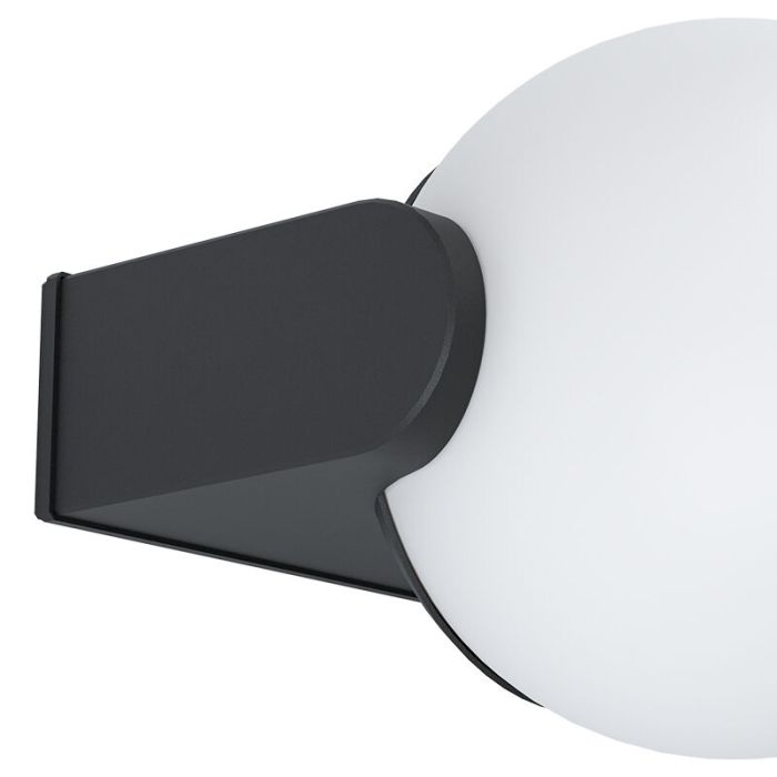 Zwarte moderne buitenlamp, Lydia, aluminium, IP64