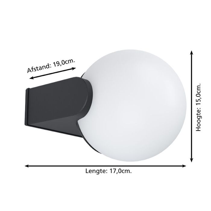 Zwarte moderne buitenlamp, Lydia, aluminium, IP64