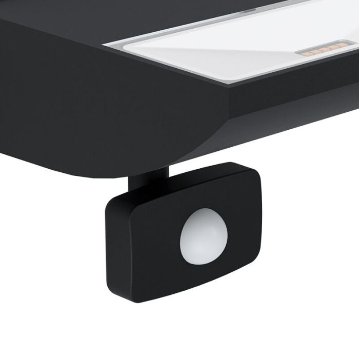 Zwarte moderne buitenlamp met bewegingssensor, Samuel, aluminium, met bewegingssensor