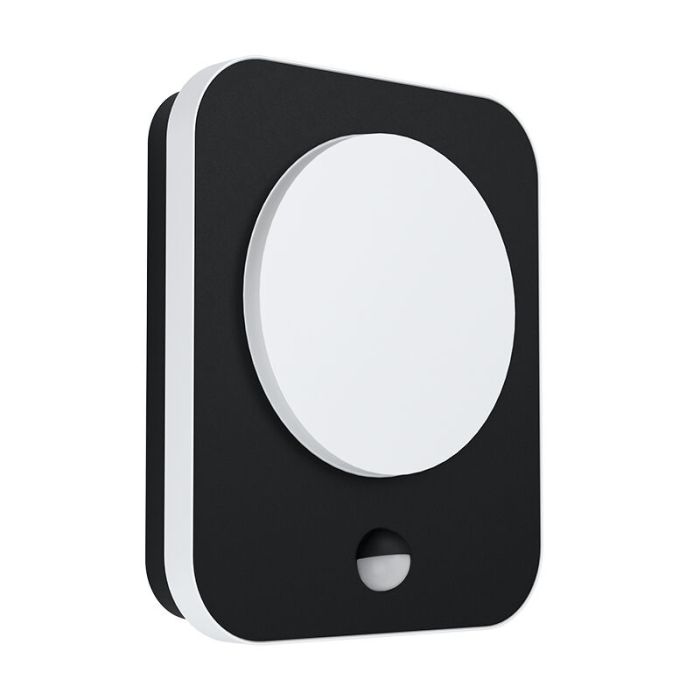 Zwarte moderne buitenlamp met bewegingssensor, Luut, aluminium, met bewegingssensor
