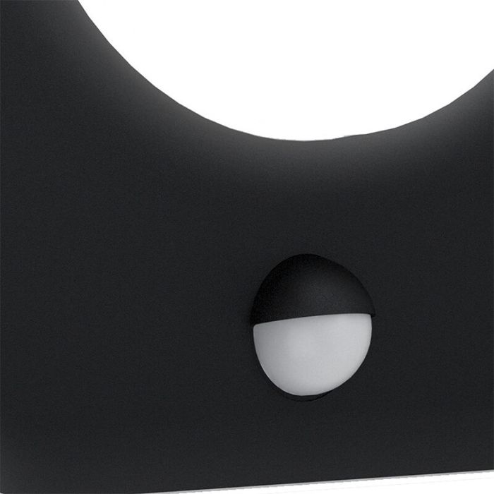 Zwarte moderne buitenlamp met bewegingssensor, Luut, aluminium, met bewegingssensor