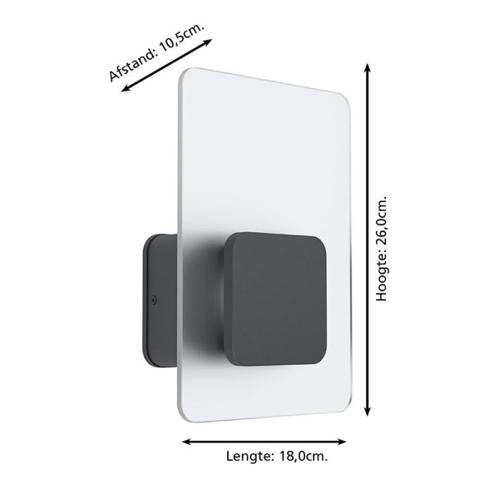 Antraciete moderne buitenlamp, Lutske, rvs, 10w 3000K (warm wit) LED