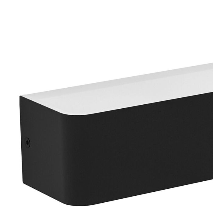 Zwarte moderne badkamer wandlamp aluminium, Rafael, 26,5W, 3000K LED, IP44
