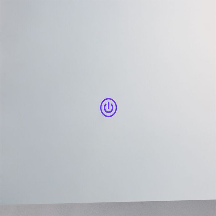 Grijze moderne spiegel met verlichting glas, Bibi, 6,1W, 4000K LED, IP44, met schakelaar