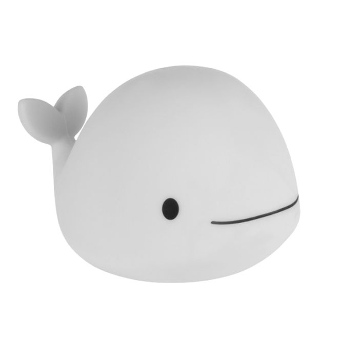 Witte kinderkamer tafellamp kunststof, Whale, 5W, RGBW LED