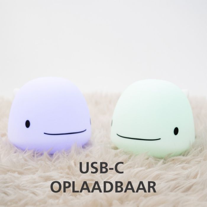 Witte kinderkamer tafellamp kunststof, Whale, 5W, RGBW LED