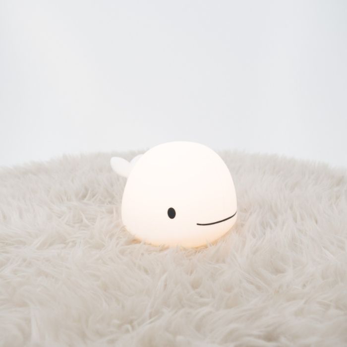 Witte kinderkamer tafellamp kunststof, Whale, 5W, RGBW LED