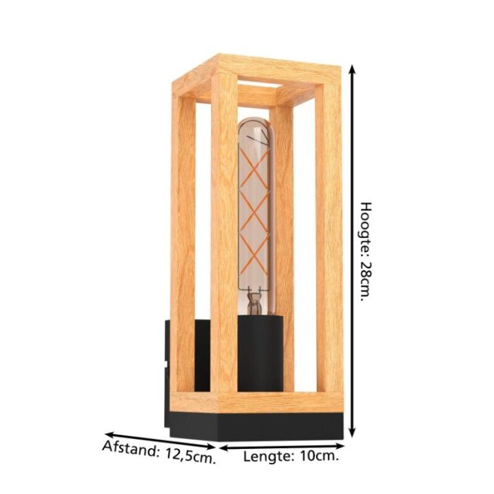 Houten wandlamp bruin, Jasmina