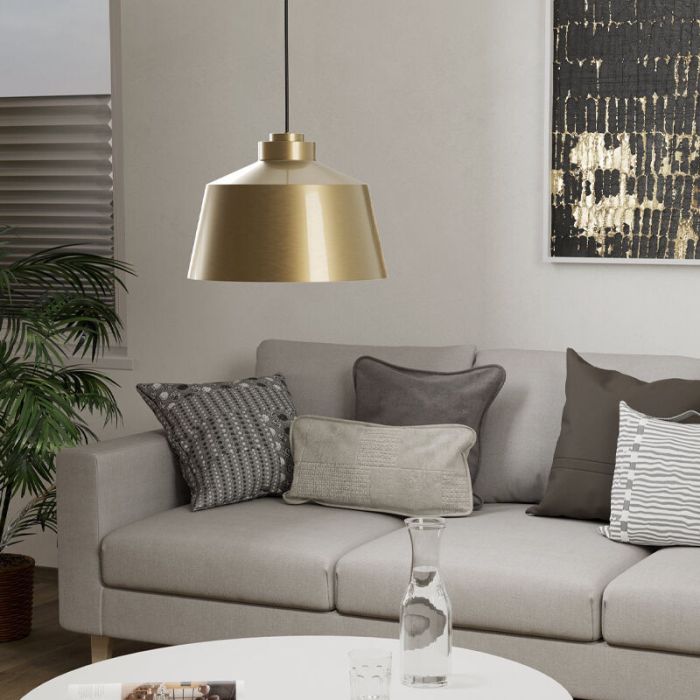 Gouden industriële hanglamp aluminium, Kwinten