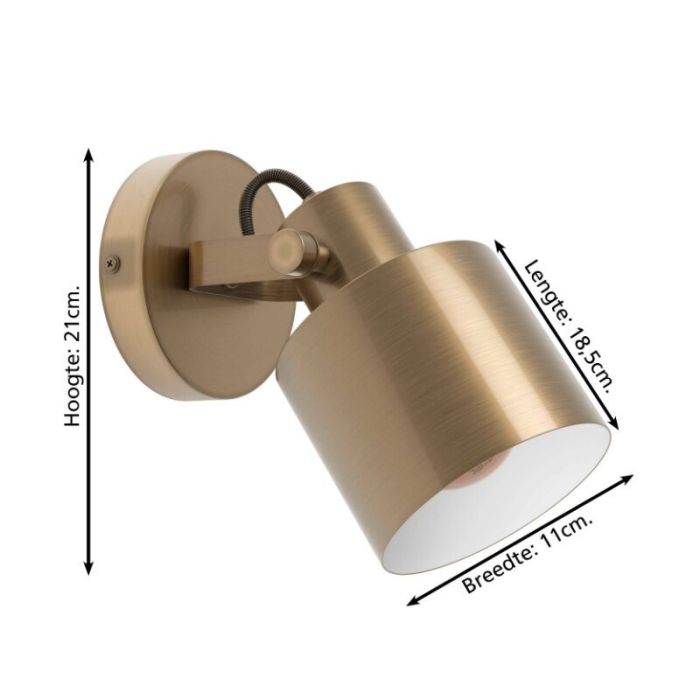 Gouden industriële wandspot aluminium, Kwinten