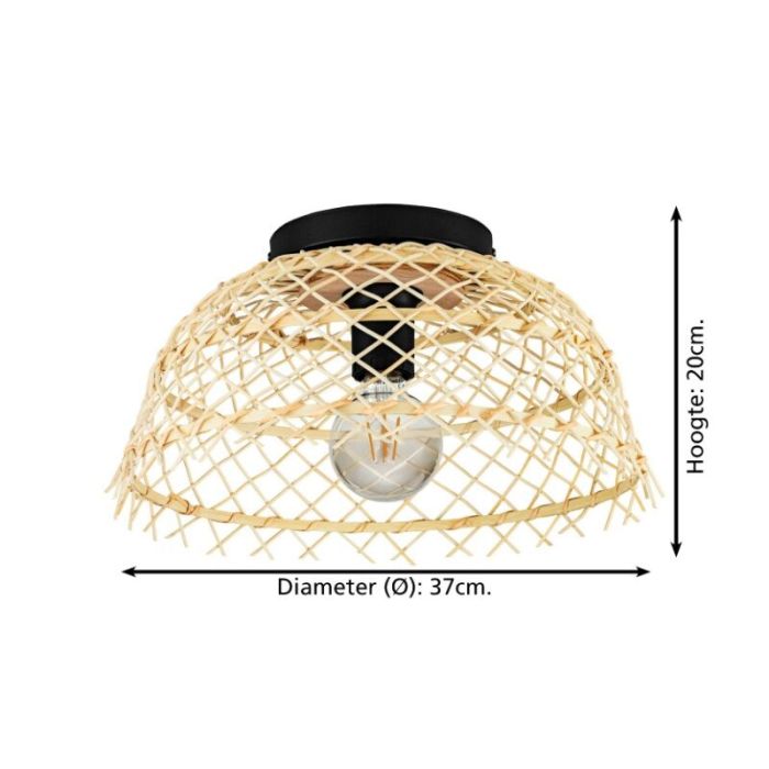 Rotan plafonnière bruin, Alida