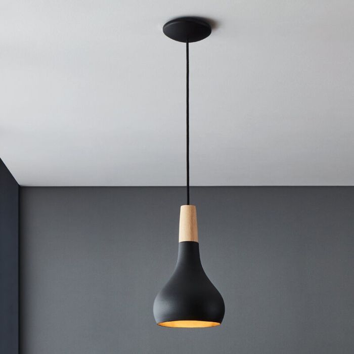 Zwarte hanglamp aluminium, Tjebbe