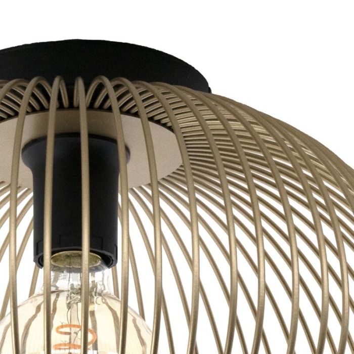Gouden industriële plafondlamp aluminium, Keimpe