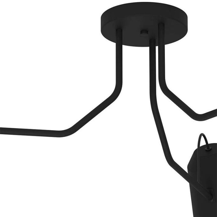 Zwarte industriële plafondlamp aluminium, Jelco