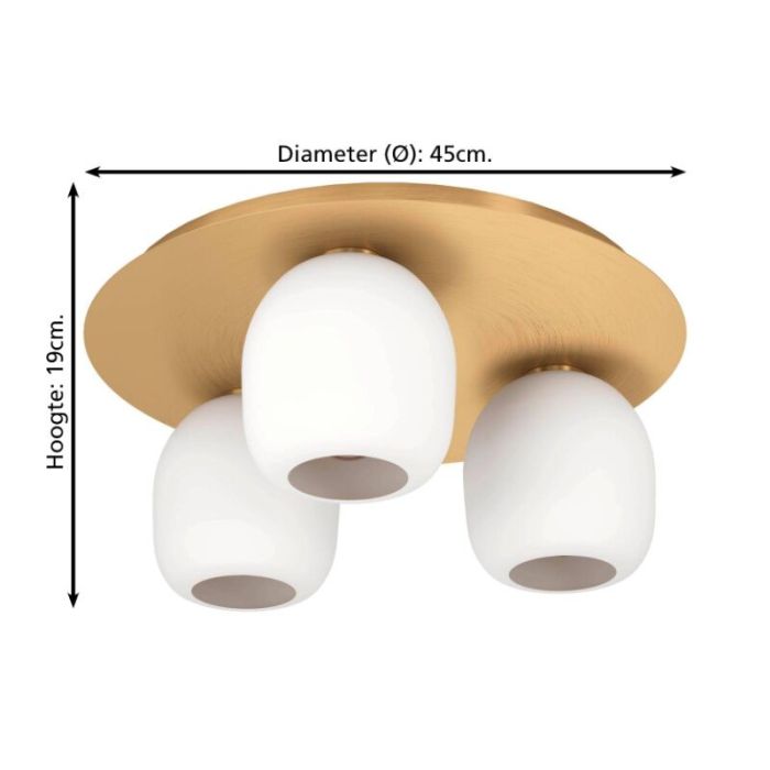 Witte design plafondlamp glas, Jeannine
