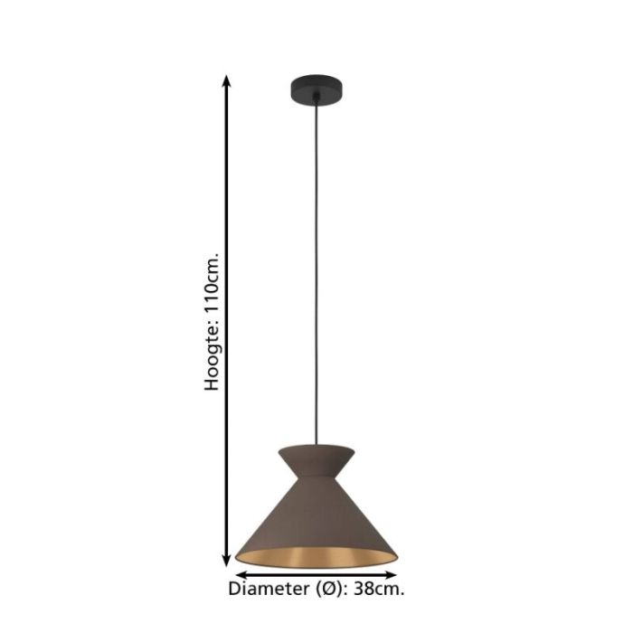Zwarte industriële hanglamp stof, Jasmine