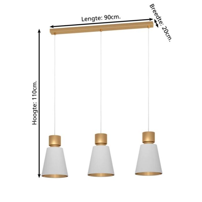Gouden moderne hanglamp stof, Ymke