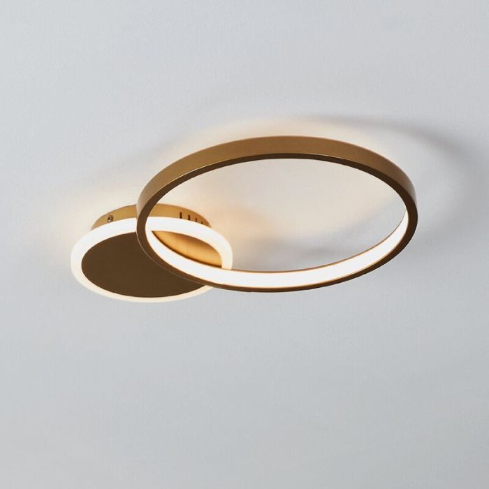 Gouden moderne plafondlamp aluminium, Sivan, 15W, warm tot koud wit verstelbare LED, 3-staps dimbaar